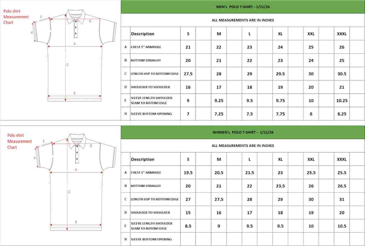 T-Shirt Size Chart